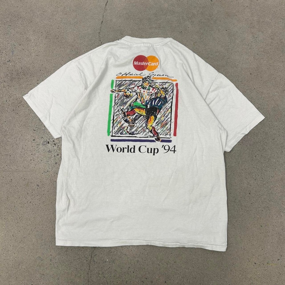 Vintage 1994 Single Stitch FIFA World Cup Mastercard Promo T-Shirt (Size XL)